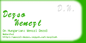 dezso wenczl business card